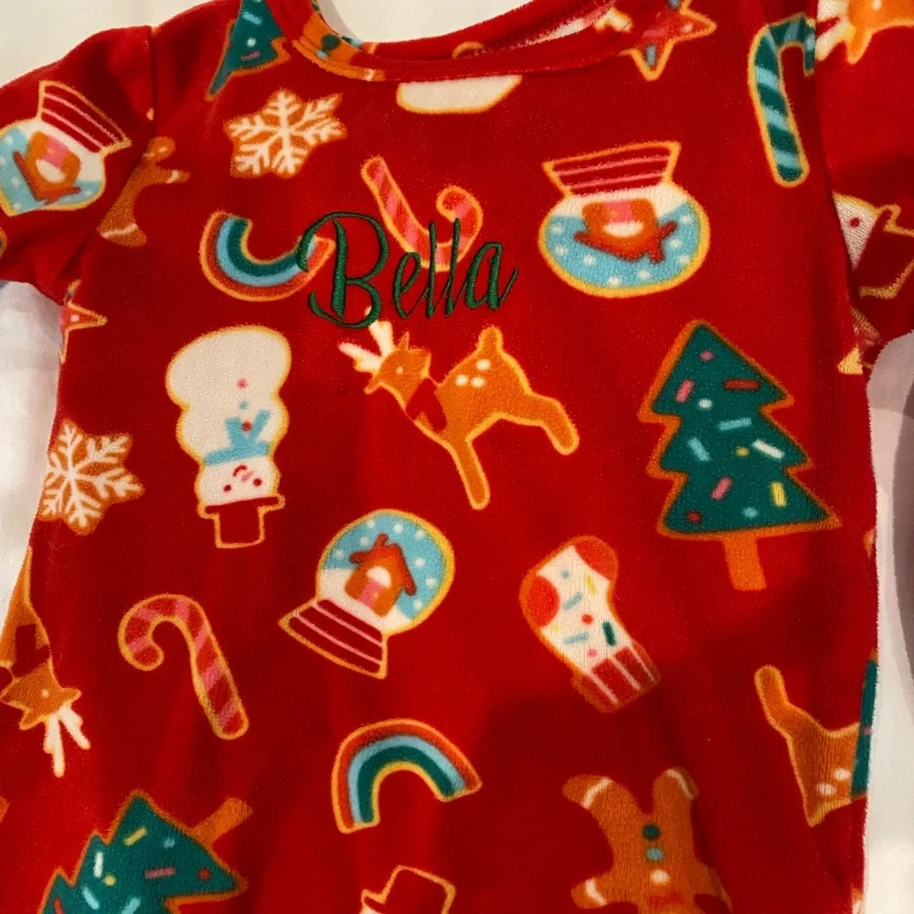 Abella Festive Red Kids Pajama Set - Picture 2 of 3